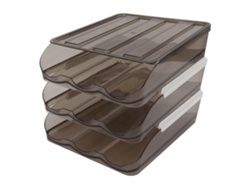 Contenedor Apilable De 3 Niveles Para Almacenar Huevos Con Diseño De Rodillos Automáticos Para Refrigerador.