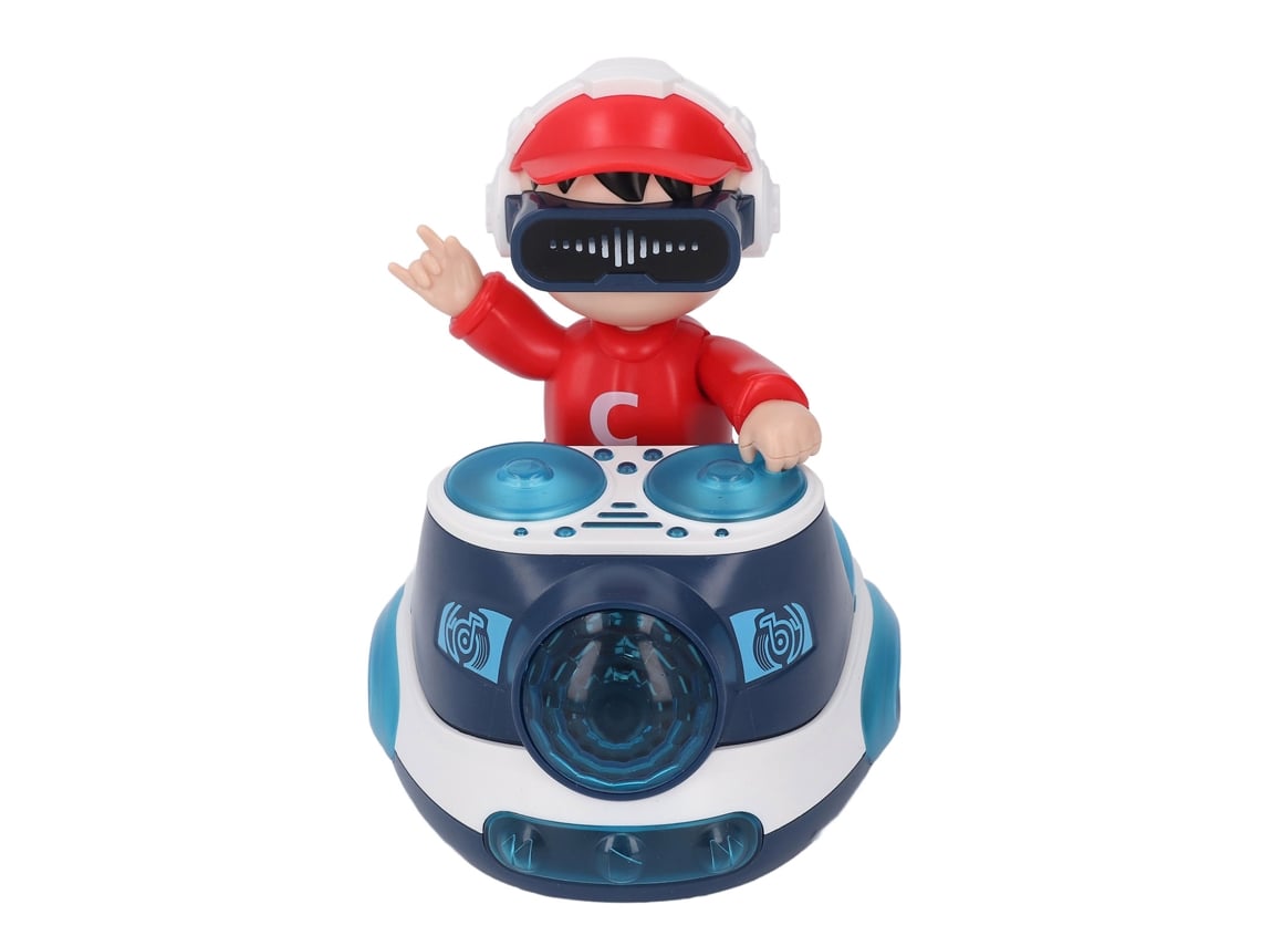 Ats-juguete De Baile Robot Dj Con Música Luces Parpadeantes Ruedas Universales Coche Móvil Automático Para Niños Azul