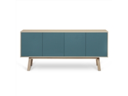 Aparador Alto MON PETIT MEUBLE FRANÇAIS con 4 Puertas (Azul Gris Lehon - Madera - 180 x 94 x 46 cm)