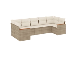 Maison Exclusive - Set Sofás De Jardín 7 Piezas Y Cojines Ratán Sintético Beige