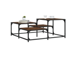 Mesa de centro HARLANV1 de 87,5 x 87,5 x 40 cm en roble marrón.