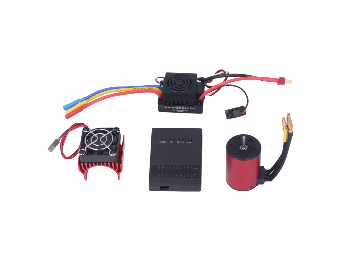 Ventilador de motor sin escobillas de 4300 kV y 60 A para coche RC 1/10 resistente al agua