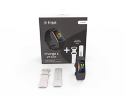 FITBIT Charge 5 Bundle FTB.FB421BKBK-EUBNDL Tracker con Cassa in Acciaio e Display AMOLED Nero Bianco