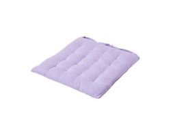 Homescapes Mauve Plain Seat Pad With Button Straps, Cotton, 40 X 40 Cm