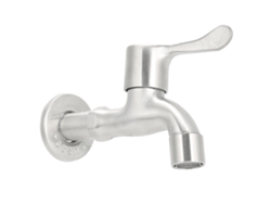 Grifo de acero inoxidable para lavadora, color plateado, G1/2 pulgada