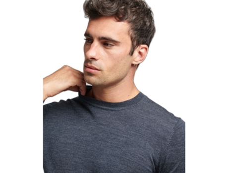 Camiseta para Hombre SUPERDRY (2XL - Lana - Azul)