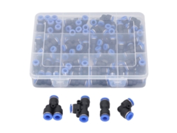 Kit De 80 Piezas De Accesorios Neumáticos De 1/4 Pulgada Con Conexión Rápida: Codos, Tees Y Rectos Para Tubos Pu, Nailon Y Pe Suaves