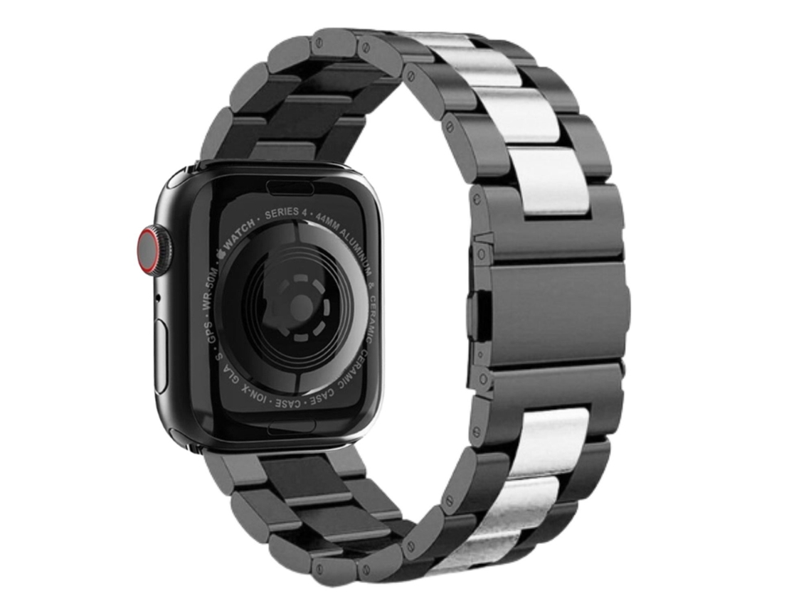 Correa Acero para Apple Watch Ultra 49mm Negro y Prata