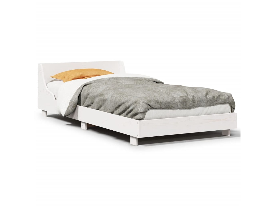 Maison Exclusive - Estructura De Cama Sin Colchón Madera De Pino Blanca 90x200 Cm