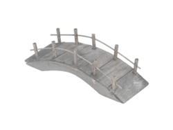 Puente Arqueado De Madera En Miniatura A Escala 1:12 Para Casa De Muñecas Con Molduras.