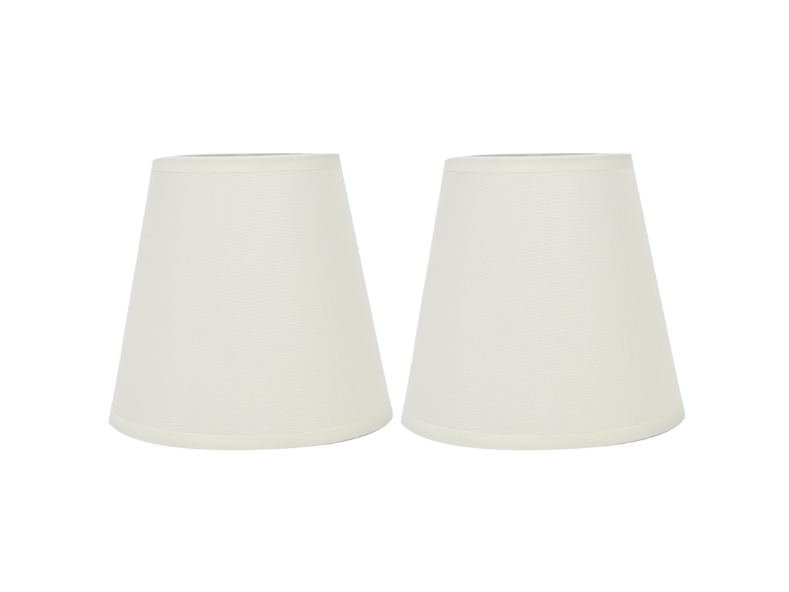 2026-2pcs Lámpara De Tela Estilo Europeo Clip On Para Lámpara De Techo Pared E14 Tornillo Pt07 Blanco