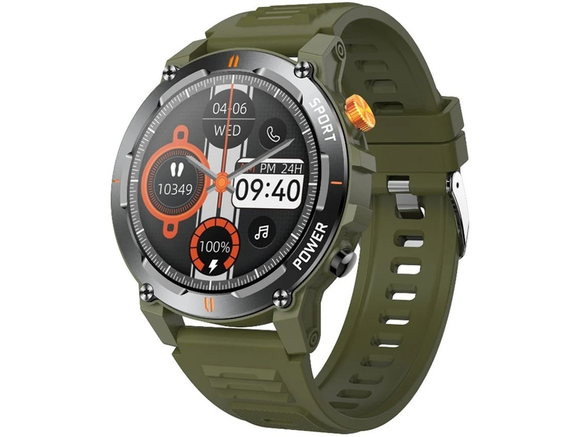 Reloj inteligente con linterna, para deportes al aire libre, llamadas Bluetooth, multifuncional, monitor de frecuencia cardíaca Yizhood (verde)