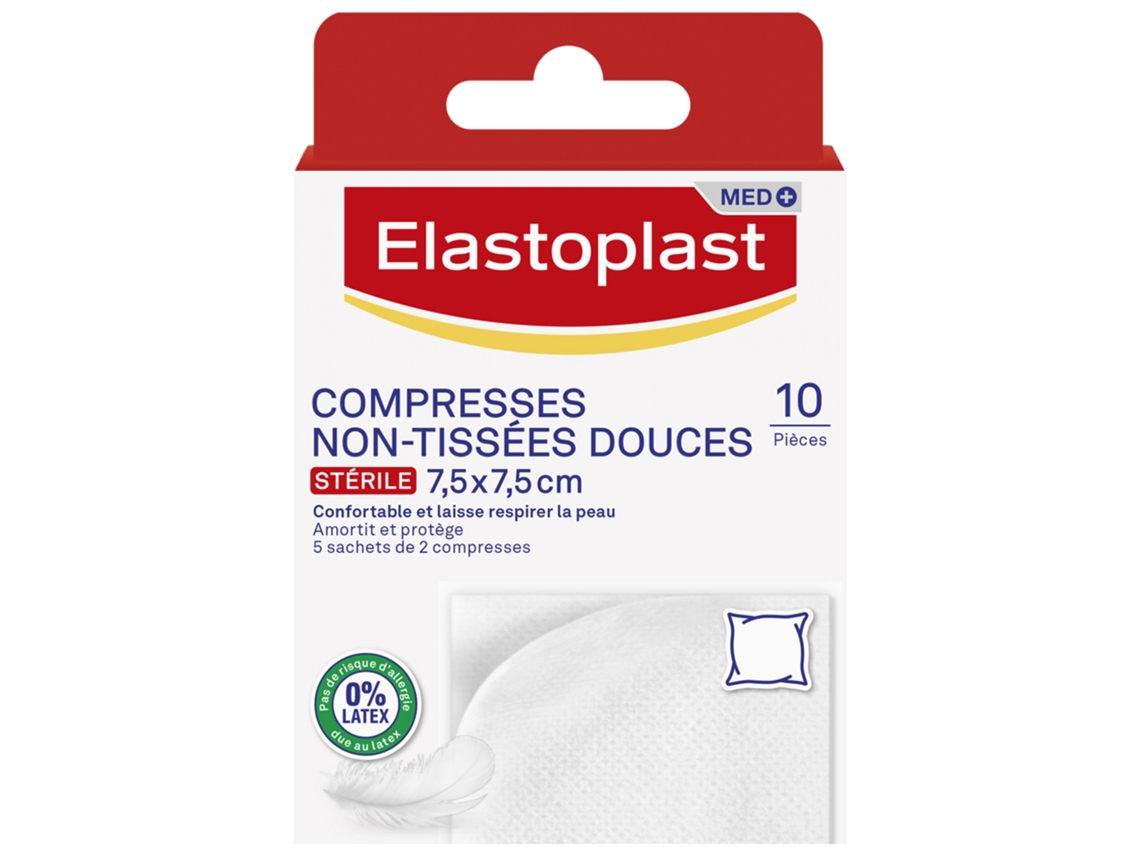 Almohadillas Suaves de Tejido no Tejido 7,5 Cm X 7,5 Cm 10 Almohadillas ELASTOPLAST