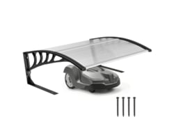 Refugio impermeable para cortacésped, protección UV30+, aluminio, 100x81x43cm, negro/blanco