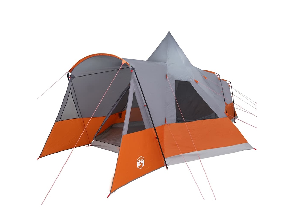 Tienda tipi para 8 personas, gris y naranja, 720 x 465 x 295 cm