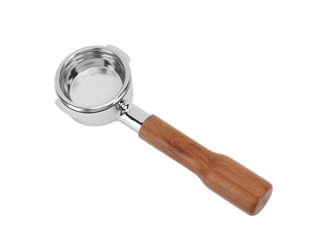 Portafiltro De Café Sin Fondo De 58 Mm De Aleación De Aluminio Con Mango De Madera Para Máquinas Expobar C1 Redwood