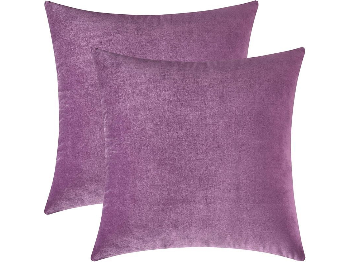 2 fundas de cojín cuadradas de terciopelo suave para sofá y cama, 45 x 45 cm