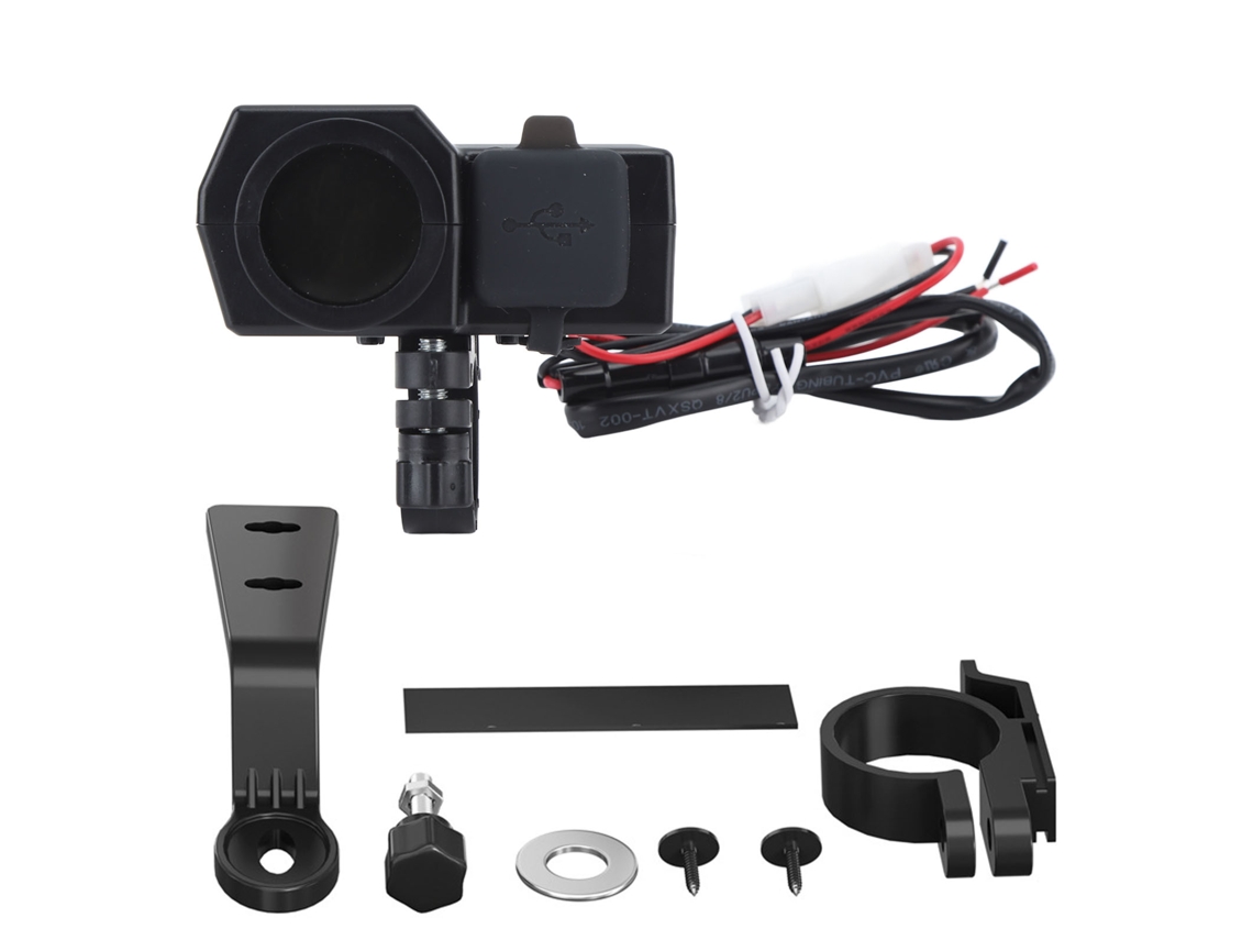 Cargador Universal Para Motocicleta Con Pantalla Digital De Voltaje Y Temperatura, Doble Puerto Usb, 12-24 V, 5 V 3,4 A