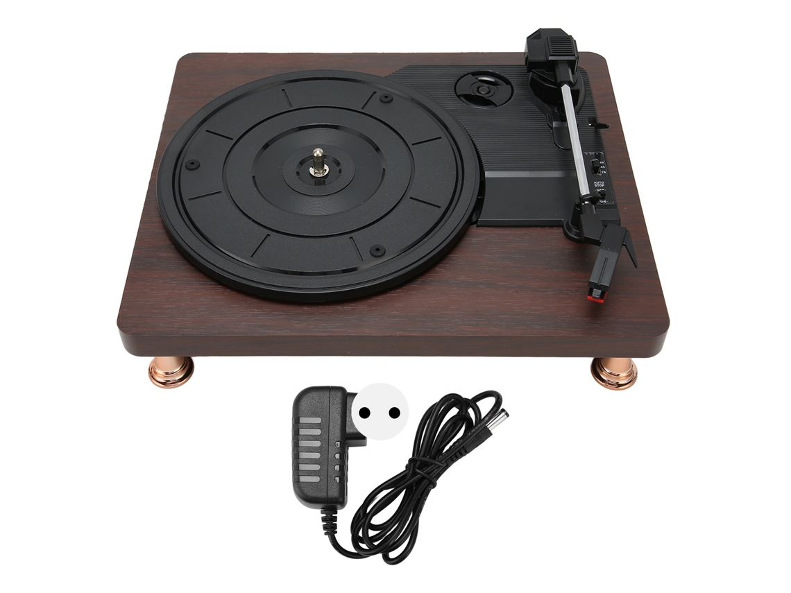 Tocadiscos vintage con 3 velocidades y altavoces estéreo incorporados, ideal para decoración y entretenimiento, 100-240V