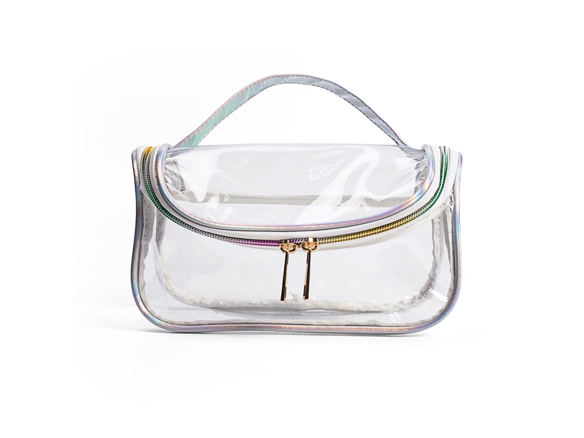 Bolsa de aseo portátil grande transparente para viaje, organizador de cosméticos y maquillaje.