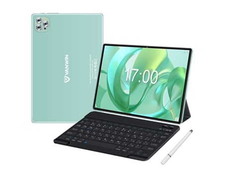 Tablet VANWIN V62 Teclado Bluetooth Funda de Cuero Auriculares Stylus Pen 10.1'' 64Gb 4Gb Ram Wi-Fi-Gps-4G Verde