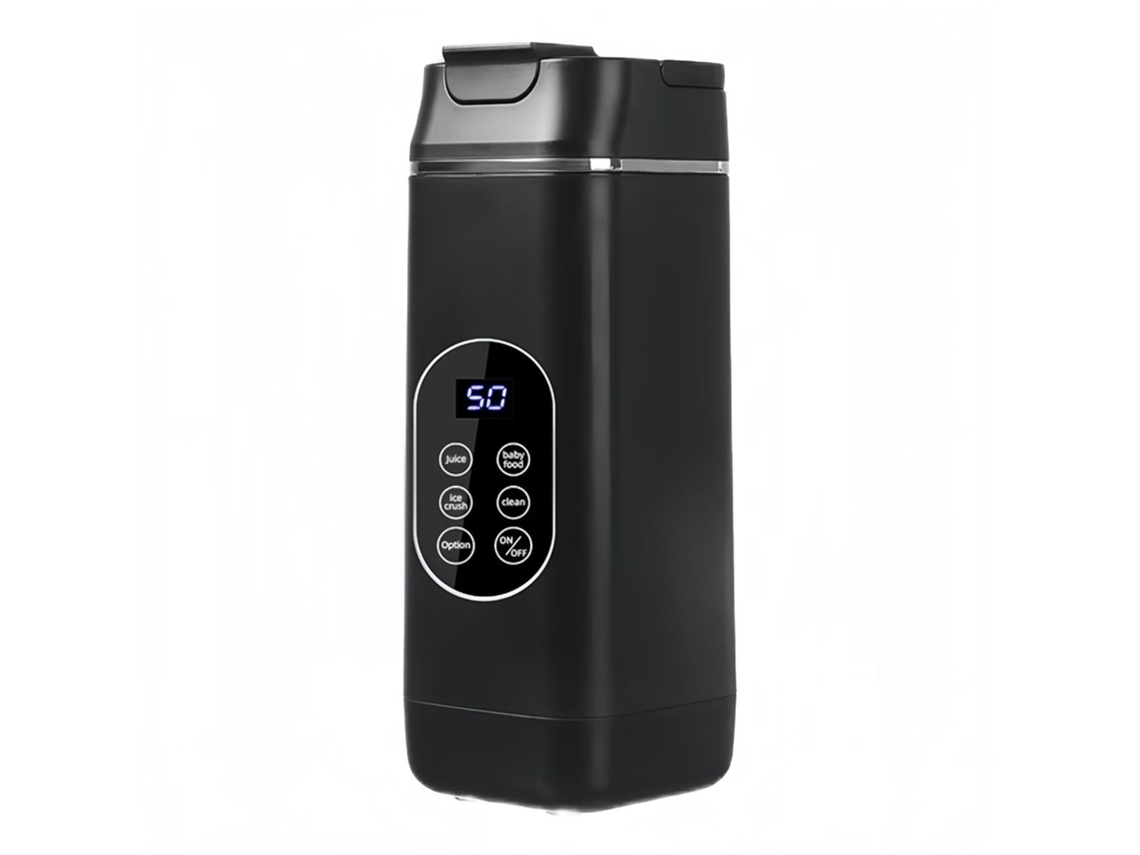 Licuadora doméstica, trituradora de hielo, autolimpiable, carga USB, portátil, taza de viaje, negra, 12 unidades Sfushos