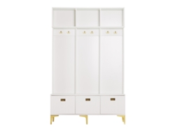 Mueble de entrada moderno con perchero y zapatero blanco Mobrio