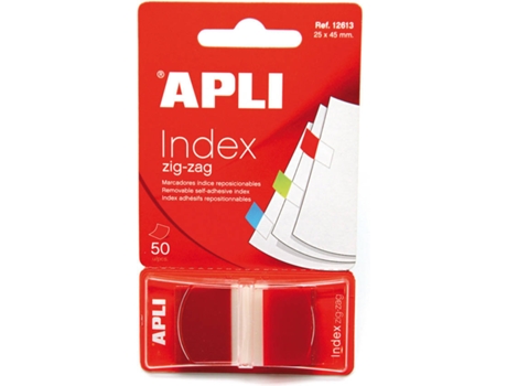 Etiquetas APLI Index (25X45 mm - 50 Hojas - Rojo)