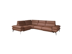 Sofá esquinero modular relax en piel marrón, Angel Cerdá
