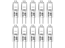 Bombillas Halógenas G4 10w 12v T3 Jc Con 2 Pines Ajustables Para Armarios De Iluminación De Exteriores (10 Unidades) Clase Energética C