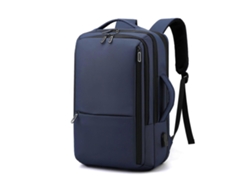 Mochila escolar antirrobo para portátiles de 16 pulgadas con puerto USB, ideal para viajes, universidad y negocios. Color: Azul.