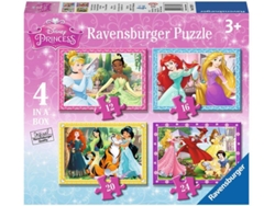 Conjunto de 4 Puzzles RAVENSBURGUER Princesas Disney (72 Piezas)