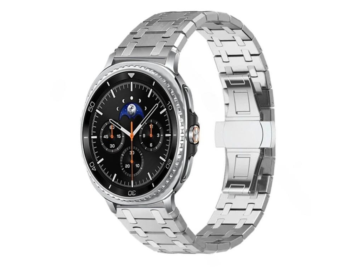 Bracelete Para Samsung Galaxy Watch Ultra - Liga De Titânio Com Fecho Borboleta (47mm) - Prateada