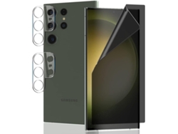 Conjunto de Protectores de Pantalla Protetor Ultra Spy Filme Flexível Peça Temperado Câmera para Samsung Galaxy S23 Ultra HONGWE. (2un)