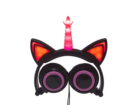 Auriculares Bonito kit de orejas de gato, tableta para niñas, diadema plegable para niños, juego negro y rosa
