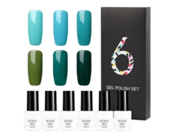 6pcs Esmalte De Unha Em Gel De Brilho Soak Off De Longa Duração 7ml Com Cura Uv Led Rctc6-06