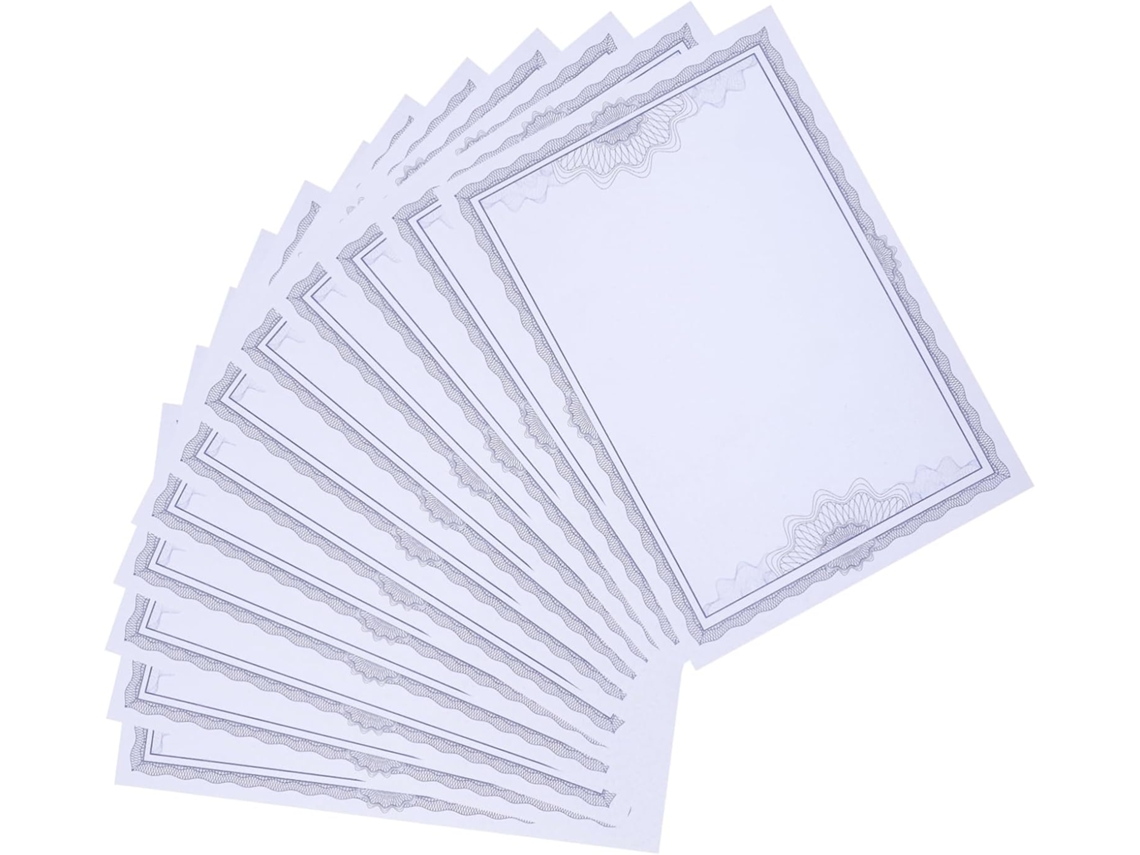 Papel Para Certificados En Blanco, Imprimibles, 50 Hojas, Esquinas Redondeadas, Para Uso Escolar Y