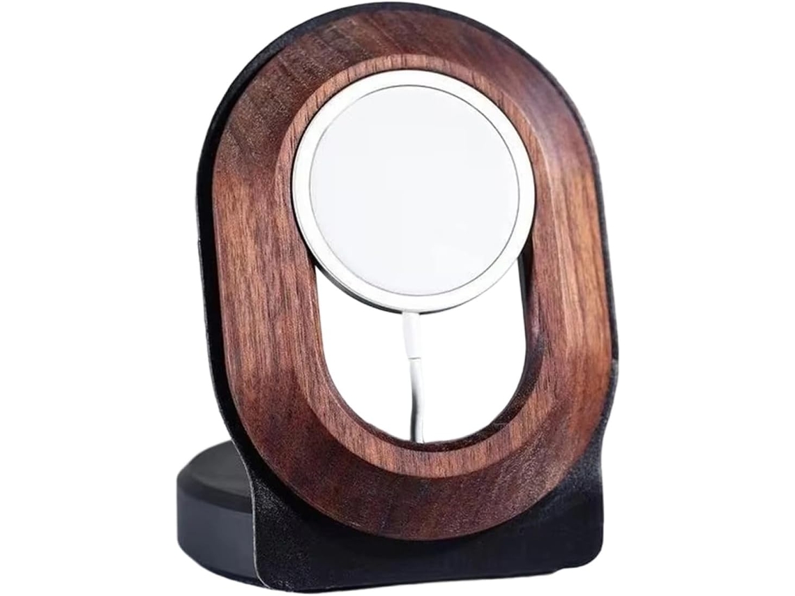 Soporte Magnético De Madera De Nogal Para Cargador De Teléfono Móvil, Accesorio De Escritorio