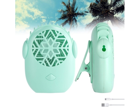 Mini Ventilador Silencioso 3 Velocidades Pequeño Usb Portátil con Clip y Cordón Manos Libres Cuello