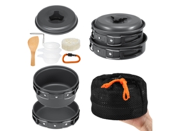 Juego De Cocina Para Exteriores De 10 Piezas, Con Ollas, Cuencos Y Accesorios Ligeros Para Acampar, Hacer Senderismo Y Excursionismo.