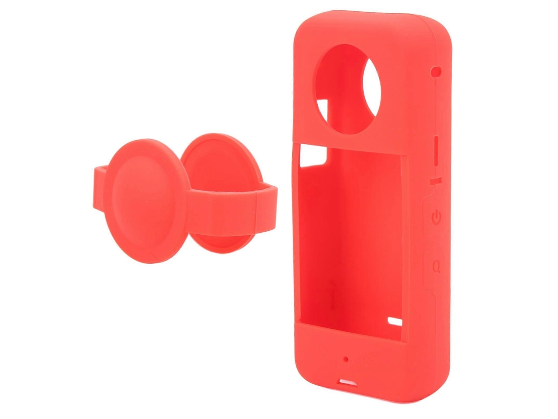 Funda protectora de silicona flexible y elástica para cámara panorámica, anticaídas, para Insta360 One X3, color rojo Saisiyiky