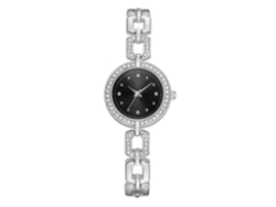Reloj De Pulsera De Cuarzo Informal Para Mujer Con Correa De Aleación Y Esfera Redonda (plateado Y Negro).