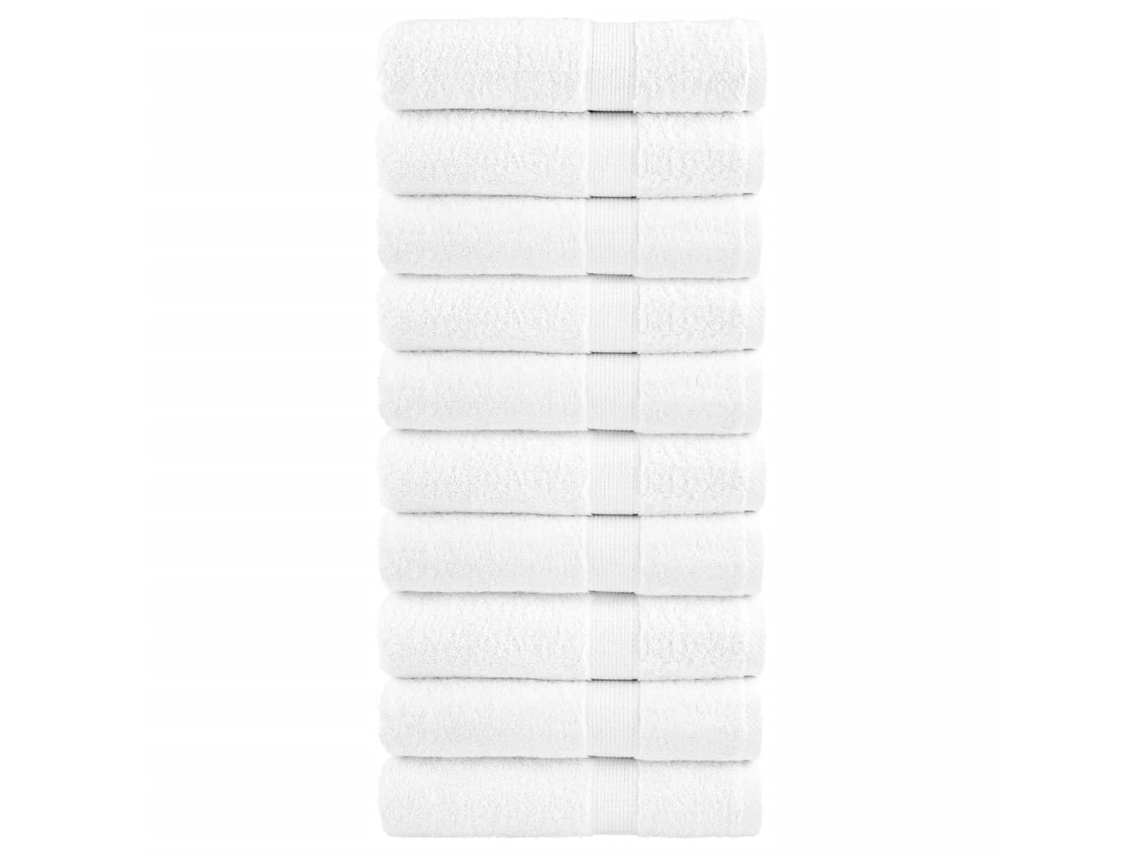 Toallas De Baño Solund 10 Unidades Blanco 100x150 Cm 600 Gsm Wsd258746