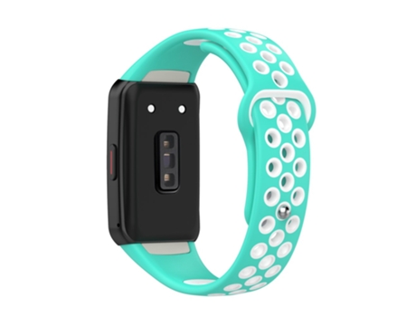 Correa de Silicona bicolor ajustable para Huawei Band 6/Honor Band 6 - cian blanco