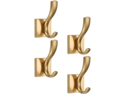 Juego De 4 Ganchos De Pared De Metal Dorado Para Ropa, Toallas Y Accesorios, Ganchos Para La Entrada.