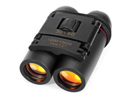 Binoculares 30X60 Mini Telescopio Plegable Compacto Zoom Impermeable Visión Diurna y Nocturna para Exteriores Negro BISBISOUS
