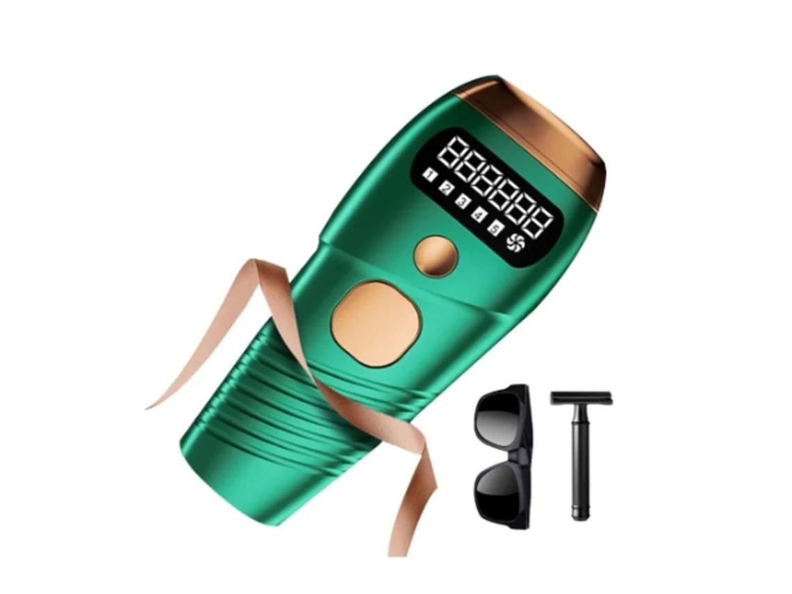 Depilación láser IPL con 999.999 flashes. Actualización en casa. Depilación láser para mujeres y hombres. Verde. Yizhood.