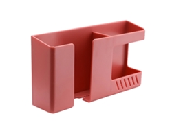Organizador De Parede De Abs Sturdy Com Ranura Para Cabo E Suporte Para Controle Remoto Vermelho