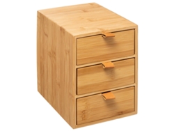 5five - caja 3 cajones correas cuero bambú