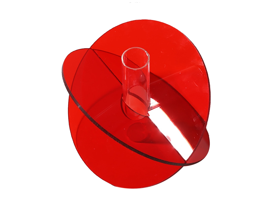 Baok - Maceta acrílica geométrica minimalista para mesa de salón, roja, 15x13x2cm, 90g, fácil de limpiar.